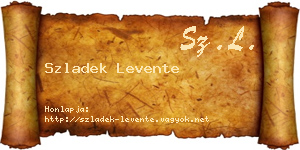 Szladek Levente névjegykártya