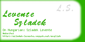 levente szladek business card